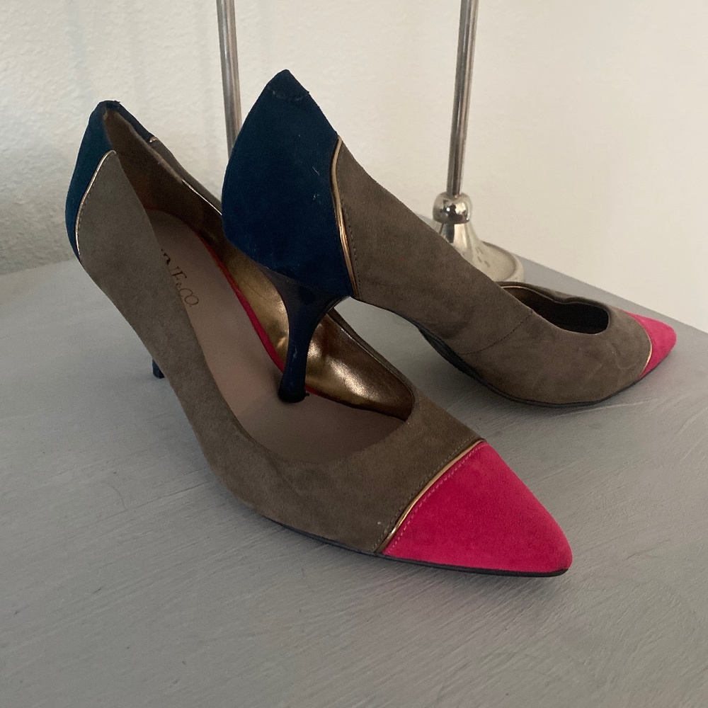 Suede heel